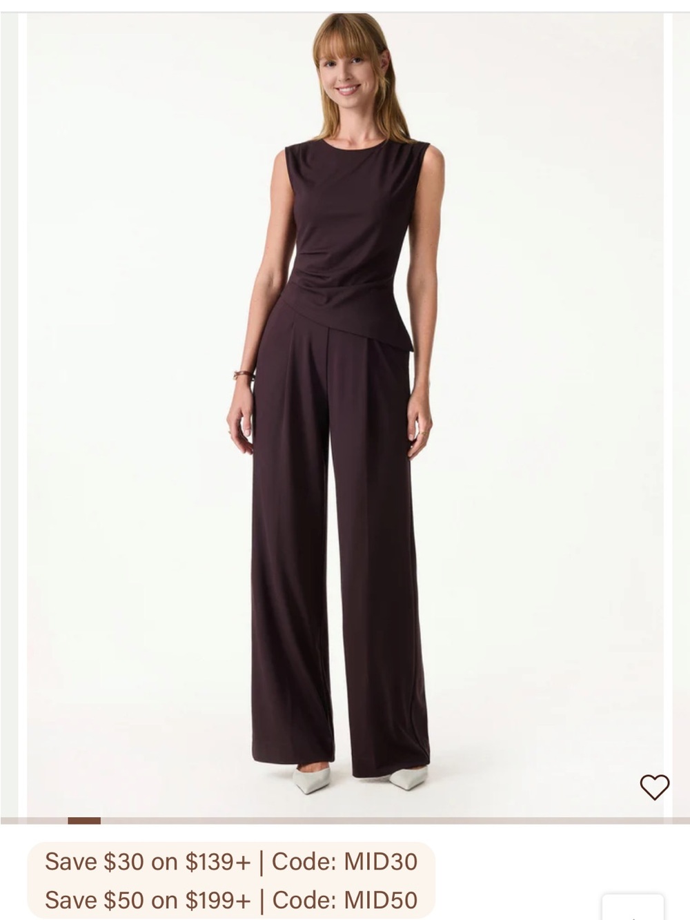 OGL Sleeveless Wide-Leg Jumpsuit in Deep Plum